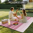 thumbnail image 4 of Pink Ombre Stripe Outdoor Rug 6x9 Ft - Reversible Patio Rug Outdoor Camping Rugs, Farmhouse Striped Gradient Washable Indoor Outdoor Area Rugs, Non-Slip Outdoor Carpet Runner for Deck/Porch, 4 of 8