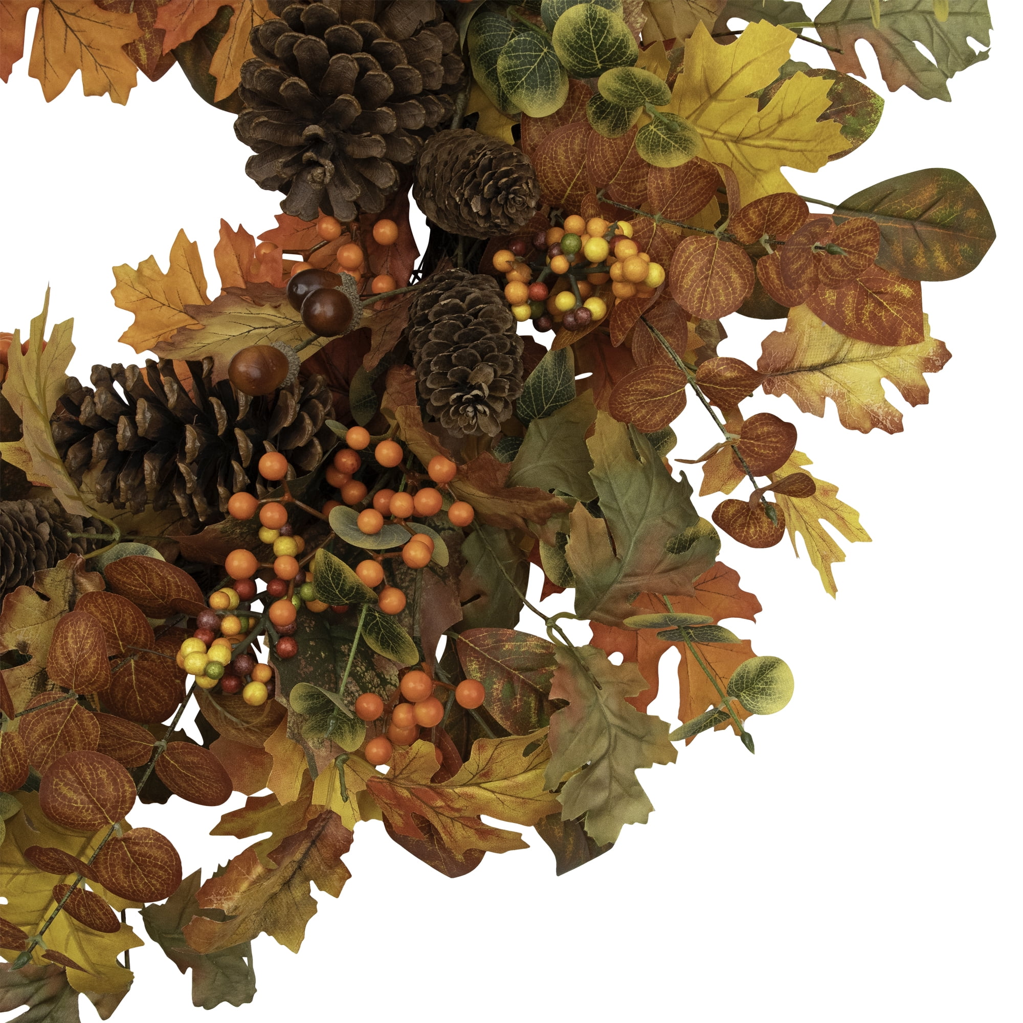 Eucalyptus Maple Leaves and Acorns Artificial Fall Harvest Wreath - 30"
