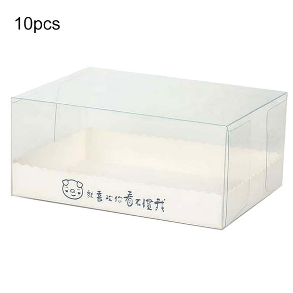 HomeLife 10Pcs Portable Transparent Cake Pudding Mousse Boxes Packaging Dessert Container