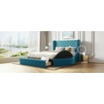 thumbnail image 3 of Upholstered Queen Bed with Storage - Velvet & Wingback|Solid Support|No Box Spring, 3 of 18