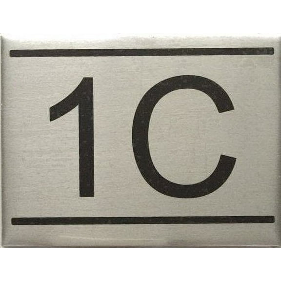 APARTMENT NUMBER SIGN -1C -BRUSHED ALUMINUM (2.25X3)