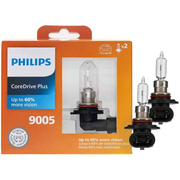 Philips CoreDrive Plus 9005 Halogen Headlight Bulbs, 2 Pack, Fits Select Vehicles