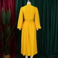 thumbnail image 5 of AURA Plus Size Women Winter Half High Collar Long Sleeve Waist Belt Swing Midi Dress Elegant Slim Fit Gown, 5 of 10