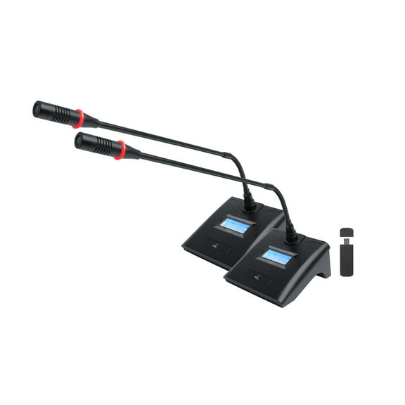 Dual Wireless USB conference mic system.