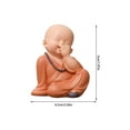 thumbnail image 3 of Yaoyar Cute Monk Statue Miniature Buddha Figurine Wise Figure Baby Little Monk Sculpture Collectibles Crafts Arts Zen Ornaments Wall Shelf Desktop Garden Home Office Car Decoration Gift, 3 of 7