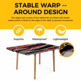 thumbnail image 4 of Red Black Stripes Table Cloths for 4 Foot Rectangle Tables, Modern Gradient Abstract Lines Art Patio Waterproof Elastic Fitted Tablecloths, Washable Rectangular Table Cover for Camping, 4 of 8