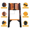 thumbnail image 4 of stusgo 12.8FT Telescoping Ladders, 3.9M Carbon Steel Extension Ladder, Heavy Duty 330lbs Capacity, 4 of 7