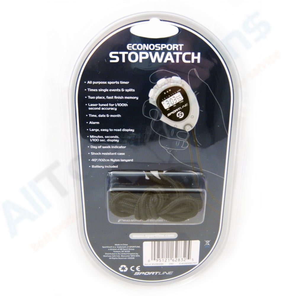 Time Sportline Stopwatch 240 Stopwatch with split time Day and Date Alarm 