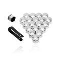 thumbnail image 2 of kurtrusly 20Pcs Car Wheel Nut Caps Auto Hub Screw Cover Thread Design Dust-Proof Bolt Rims Exterior Decoration High Fixation with a Clip 21mm Sliver, 2 of 7