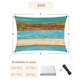 thumbnail image 6 of Sun Shade Sail 8x10Ft Retro Farmhouse Wood Grain Blue Gradient Uv Block Sunshade Canopy Outdoor Shade Cover Rectangle Shade Cloth For Patio Garden Yard Deck Pergola, 6 of 6