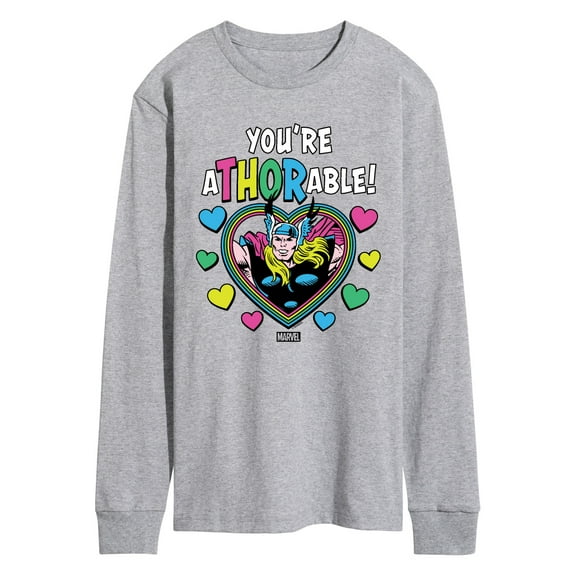 Marvel Thor - Valentine You're Athorable - Men's Long Sleeve Graphic T-Shirt