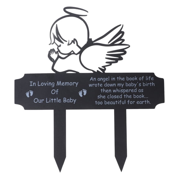 Tineasur 1Pcs Elegant Design Rectangular Memorial Plaque for Cemetery Use Iron 12.99X11.81X0.08in