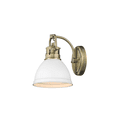 thumbnail image 2 of Yep by Golden Lighting Duncan 1-light Vanity in Aged Brass and Matte White shade, 2 of 4