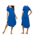 thumbnail image 6 of Maxcozy Women Loose Plain Pajamas Dress Casual V-Neck Short Sleeved Nightgown Sleepwear, 6 of 6