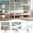 thumbnail image 5 of Uiowio Twin over Twin Metal Bunk Bed with Built-in Ladder & Safety Guardrail, Space-Saving Bunk Beds Frame with Storage for Bedroom & Dorm Room, White, 5 of 9