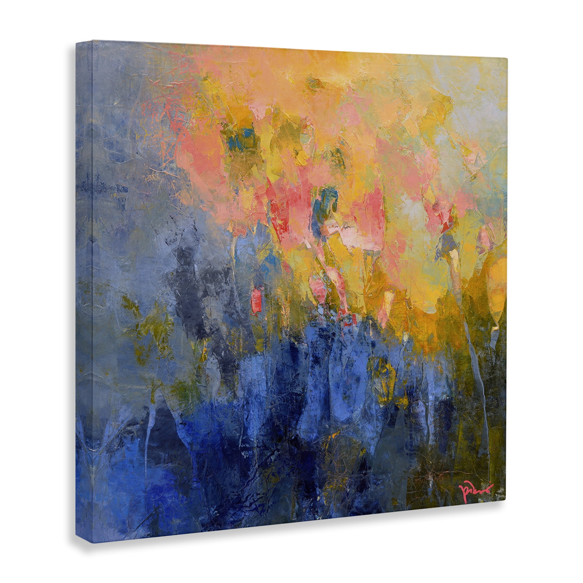 Stupell Industries Radiant Abstract Impression Abstract Painting Wrapped Canvas Art Print Wall Art, 30 x 30