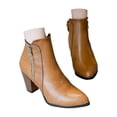 thumbnail image 3 of YLYL Womens Ankle Boots Chunky Mid Heel Pointed Toe Side Zipper Slip on Vintage Casual Fall Winter Shoes, 3 of 8