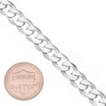 thumbnail image 4 of Men's 8.5mm Solid .925 Sterling Silver Flat Beveled Curb Choker Chain Necklace, 20 inches, 4 of 7