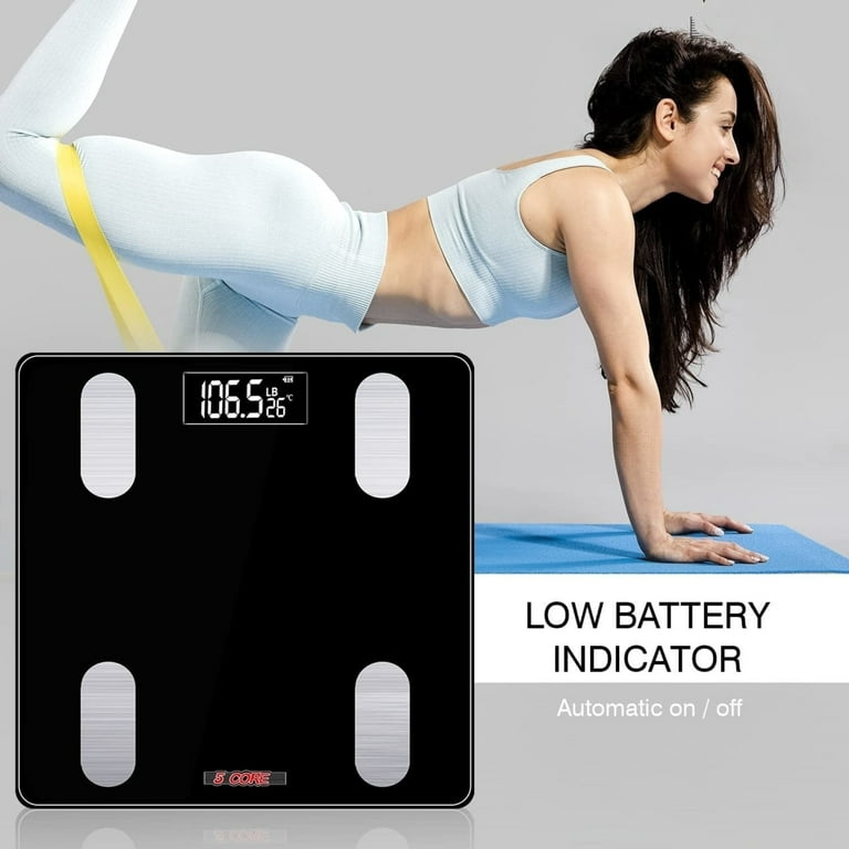5 Core Digital Bathroom Scale for Body Weight Fat Smart Bluetooth