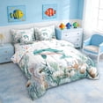 thumbnail image 2 of Manfei Watercolor Cute Dolphin Underwater Coral Seashell Bedding Comforter Set for Kids Boys and Girls, Nautical Marine Life Print Full Bedding Set, Stars Reversible 7-Piece, 2 of 6