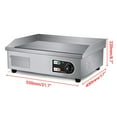 thumbnail image 4 of 22" Electric Countertop Flat Top Griddle 1600W 110V Non-Stick Commercial Restaurant Teppanyaki Grill Stainless Steel Adjustable Temperature Control 50~300℃, 4 of 7