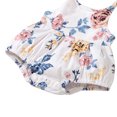 thumbnail image 6 of Seyurigaoka Baby Girl’s Flower Print Round Neck Bow Lace-Up Suspender Romper, 6 of 7