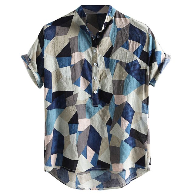 Camisas De Vestir Para Hombre Manga Larga El color de la manga de Colable de color suelto Mens Casual golpeó camisas de verano camisas de Men (Blue, L)