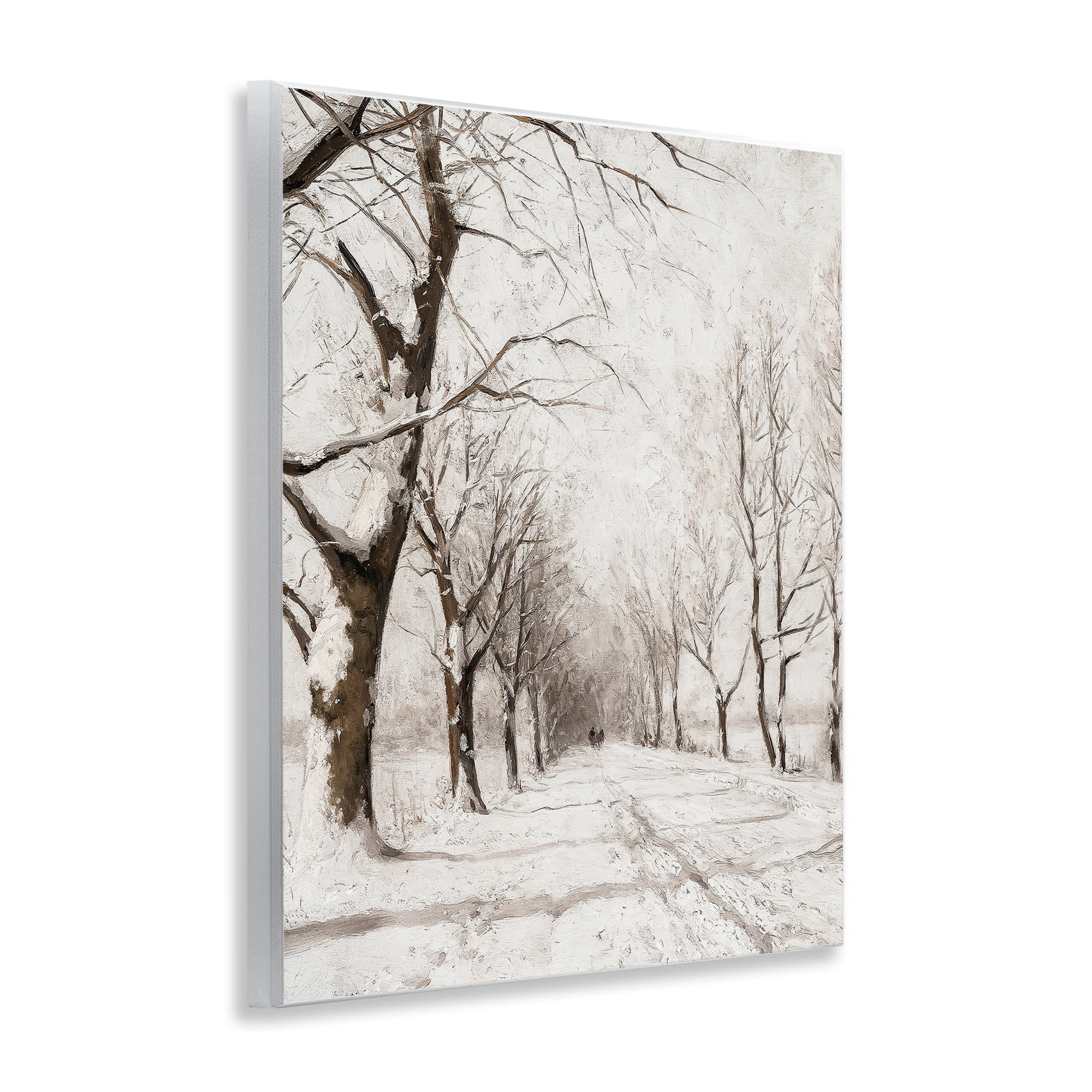 Stupell Industries Snowy Winter Lane Landscape Painting Unframed Art Print Wall Art, 11 x 14