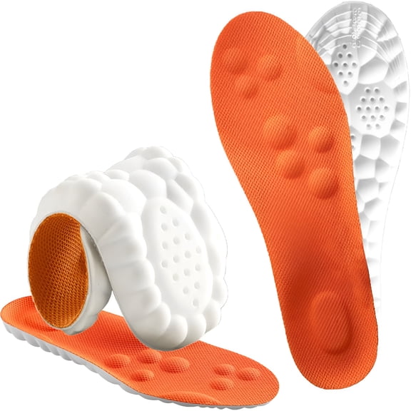 XIRQI Insoles, 4D Cloud Massage Shoe Insoles for Women Men, Memory Foam Insoles with