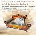 thumbnail image 6 of Luxury Cardboard  Scratcher Sofa Bed with Catnip, Couch Shaped  Scratching Board for Indoor Cats (Brown), 6 of 8