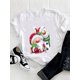 thumbnail image 1 of Camisetas estampadas de manga corta para mujer, ropa de moda con estampado de estrella, árbol de acuarela, tendencia linda, Feliz Navidad, Año Nuevo, 1 of 4