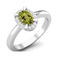 thumbnail image 2 of 0.64 Ctw Oval Peridot 925 Sterling Silver Solitaire Accents Women Valentines Day Gifts Ring, 2 of 3