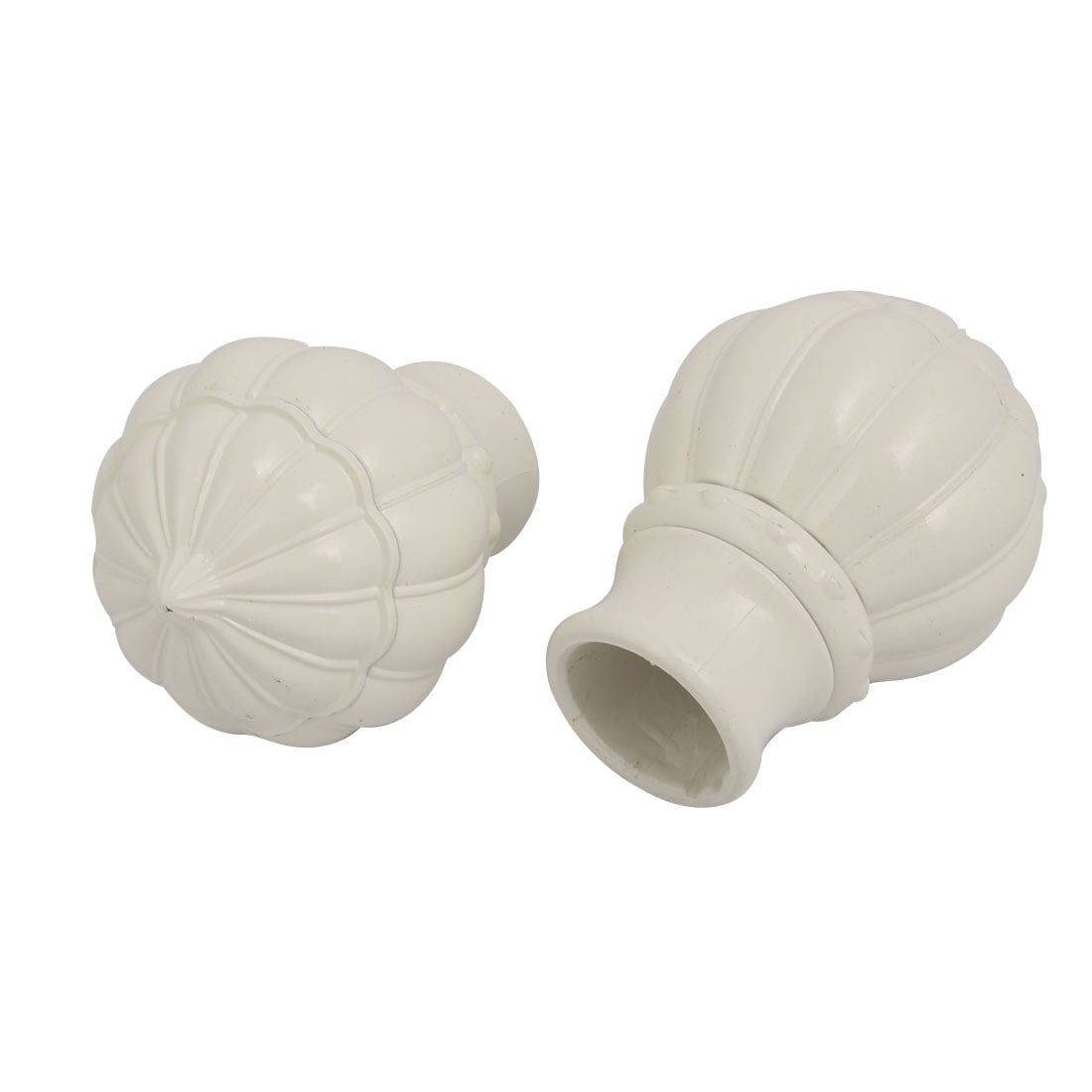 74mmx110mm Plastic Curtain Drapery Rail End Cap Rod Finial White 2pcs
