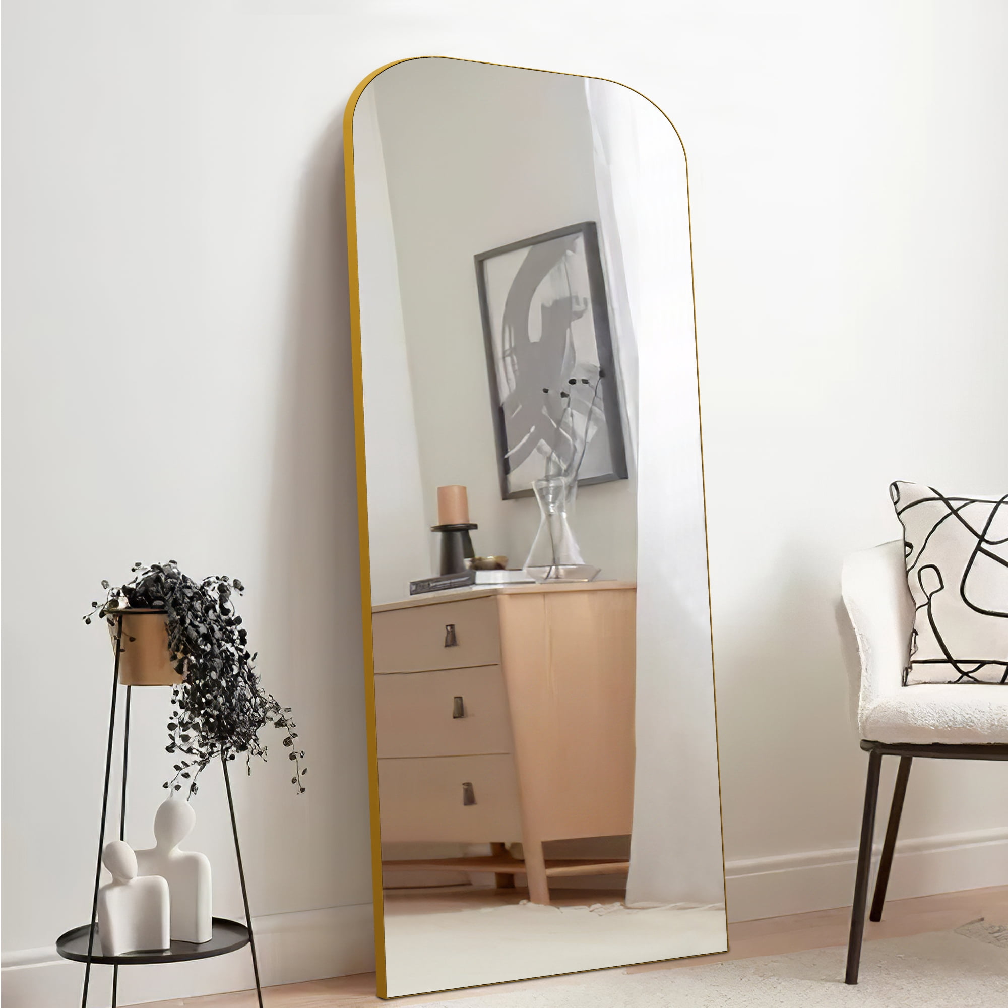 Iron Wall Mirror Full Length Mirror Wall Mirror 59"x20",Gold