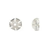 Bead cap, silver-finished steel, 11.5x6mm dimpled flower, fits 8-10mm round bead. Sold per pkg of 20.1PK