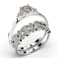 thumbnail image 3 of Dazzling Minimalist 2.25 Carat Round Cut, Affordable Diamond Moissanite Engagement Ring, Wedding Gift, Two Matching Band in 18k White Gold Plating, Gift For Her, Promise Ring, 3 of 4