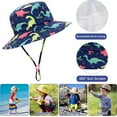 thumbnail image 4 of Cartoon Wide Brim Hats UPF+50 Sun Protection Kids Hats for Summer Navy Dinosaur 6-12 Months, 4 of 8