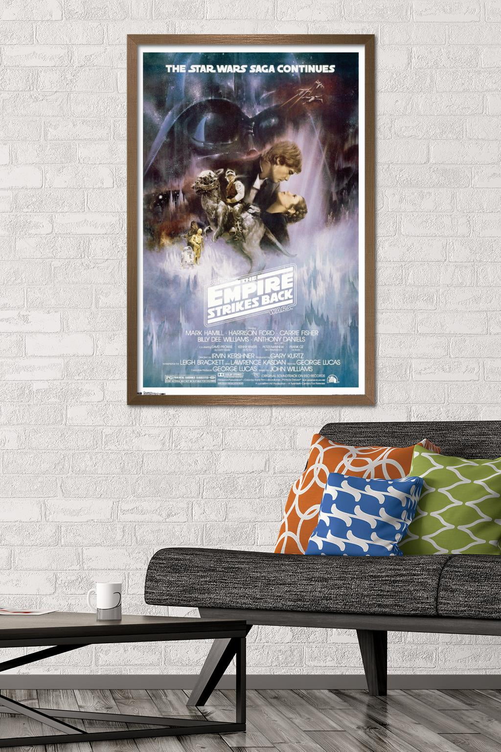 Star Wars: The Empire Strikes Back - The Saga Continues One Sheet Wall Poster, 22.375" x 34", Framed