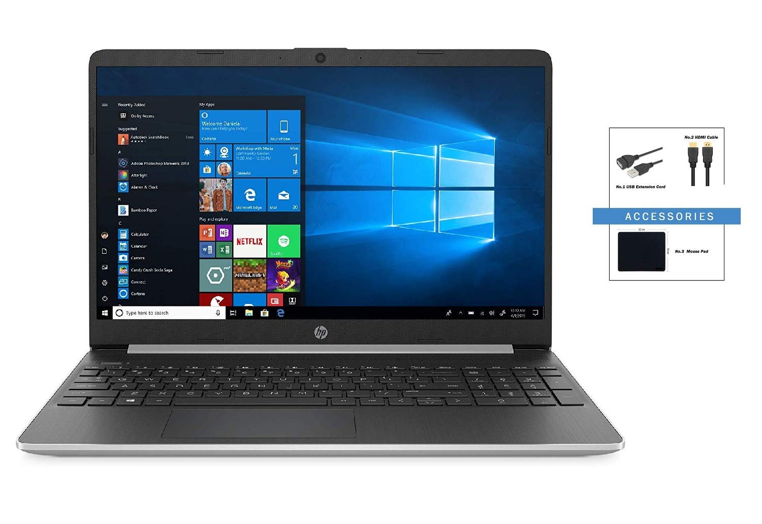 Newest HP 15.6 Inch HD Touchscreen WLED Flagship Laptop w/ Accessories