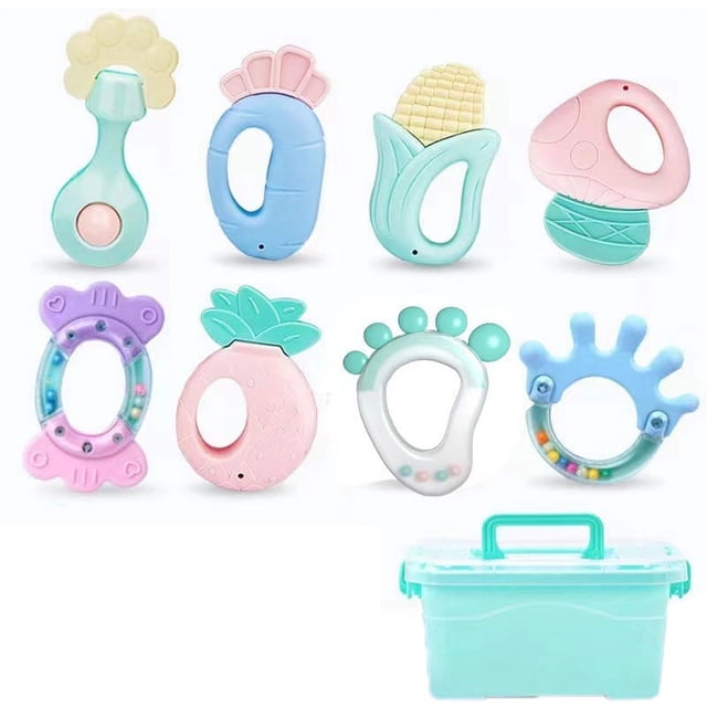 Juguete de dentición de dibujos animados para bebés, juguete de dentición de plástico para bebés, juguete de dentición de plástico para bebés, solución innovadora