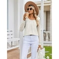 thumbnail image 3 of Weardear Women's Lace Long Sleeve Tops Crew Neck Pleated Tunic Top Business Work Dressy Blouses, 3 of 8