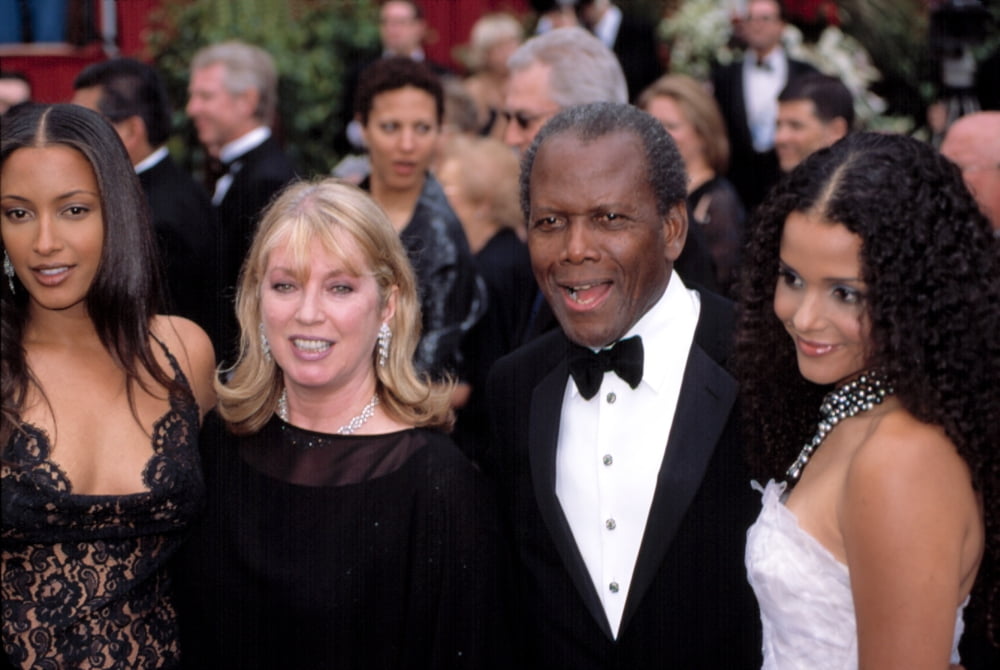 Sidney Poitier With Daughter Anika Wife Joanna Shimkus Daughter Sydney