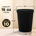 thumbnail image 5 of Reusable Plastic Cups 16 oz Set of 10, Bulk Pack - Perfect for Birthdays, Weddings, Parties - Black, 5 of 5