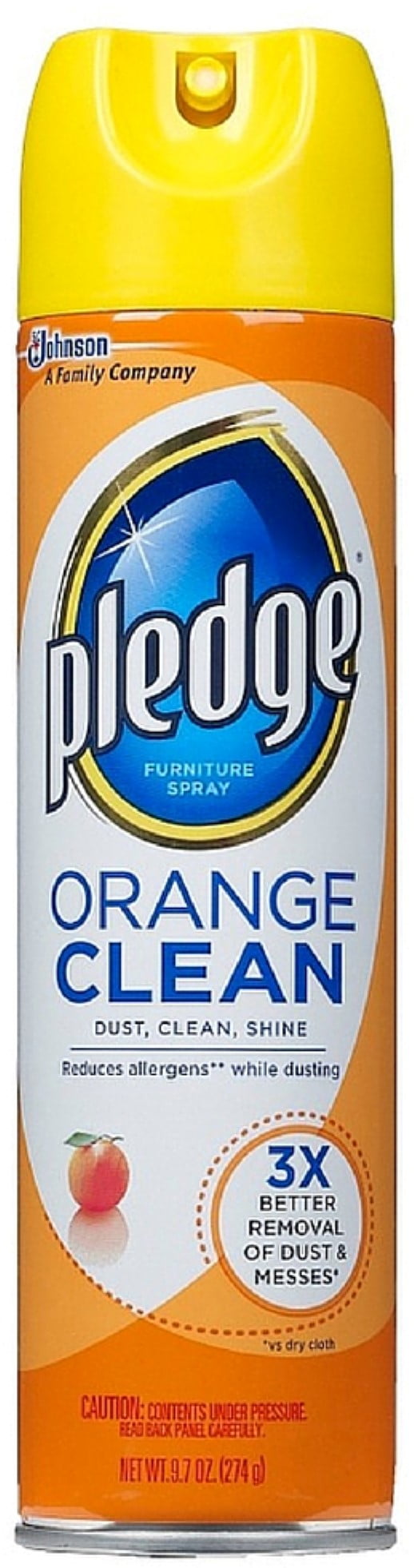 Pledge Orange Clean Furniture Spray 9.70 oz (Pack of 6) - Walmart.com
