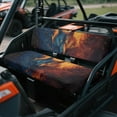 thumbnail image 2 of FKELYI Mule Bench Seat Cover 2 Pcs Set Vintage Fire Wolf Print Dustproof UTV Seat Cover Compatible with Kawasaki Mule 600/610 Anti-Scratch Seats Protector Decor, 2 of 7