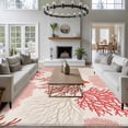 thumbnail image 4 of Red Coastal Washable Rug 6x9 Area Rug for Living Room Bedroom Non Slip Indoor Floor Rectangle Carpet Soft Low Pile Large Vintage Coral Ocean Modern Sea Abstract Entryway Rugs for Dining Room Office, 4 of 9