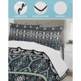 thumbnail image 4 of Black Teal Purple Southwestern Full Size Down Alternative Comforter,Lightweight Comforter Quilt Bedding Set with Pillow Shams Modern Geometric Abstract Art Bed Comforter Duvet Insert 78"x90", 4 of 7