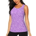 thumbnail image 1 of Fotbe Lilac Glittering Blusas Sin Mangas para Mujer – Estilo Casual, Corte Suelto, Slim-Fit, Cuello Redondo Deportivo, Tops de Verano para Gimnasio y Yoga-X-Large, 1 of 7