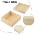 thumbnail image 2 of Chendee Wooden Box Pine Upper And Lower Lid Storage Box Jewelry Collection Box,13*13*6.5Cm, 2 of 8