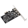 thumbnail image 1 of PCI-E 3 Ports 1394a 1394b Firewire Expansion Card PCI-Express Controller Card (2 * 6 Pin, 1 of 8